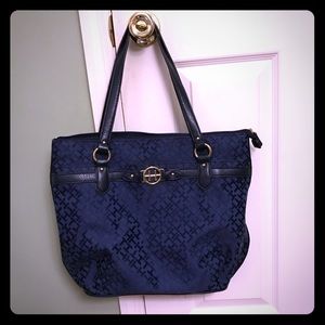 Tommy Hilfiger Navy Jacquard Shoulder Bag